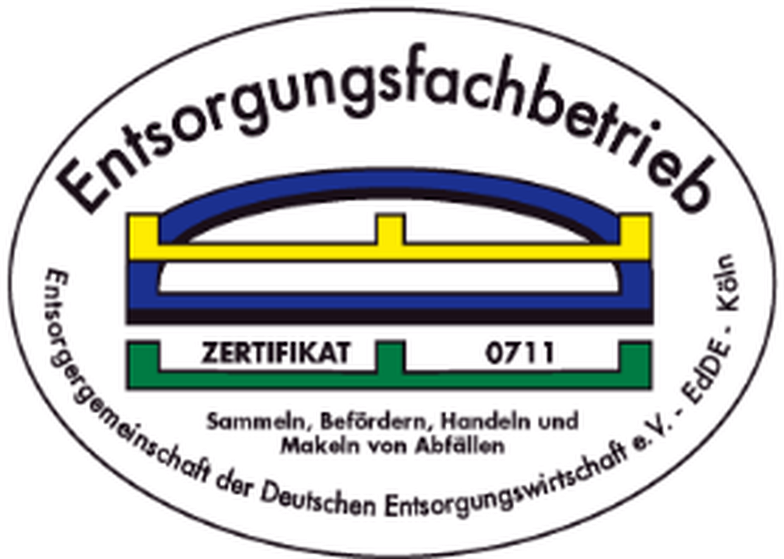 EdDE Überwachungszeichen Entsorgungsfachbetrieb Zertifikat 0711